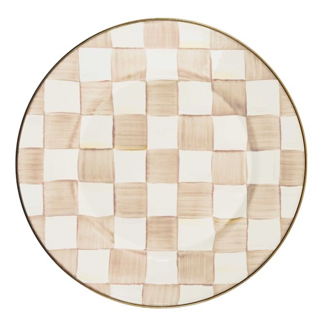 MacKenzie-Childs Mocha Check Dinner Plate