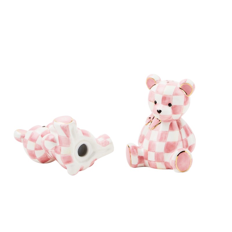 MacKenzie-Childs Rosy Bear Salt & Pepper Set