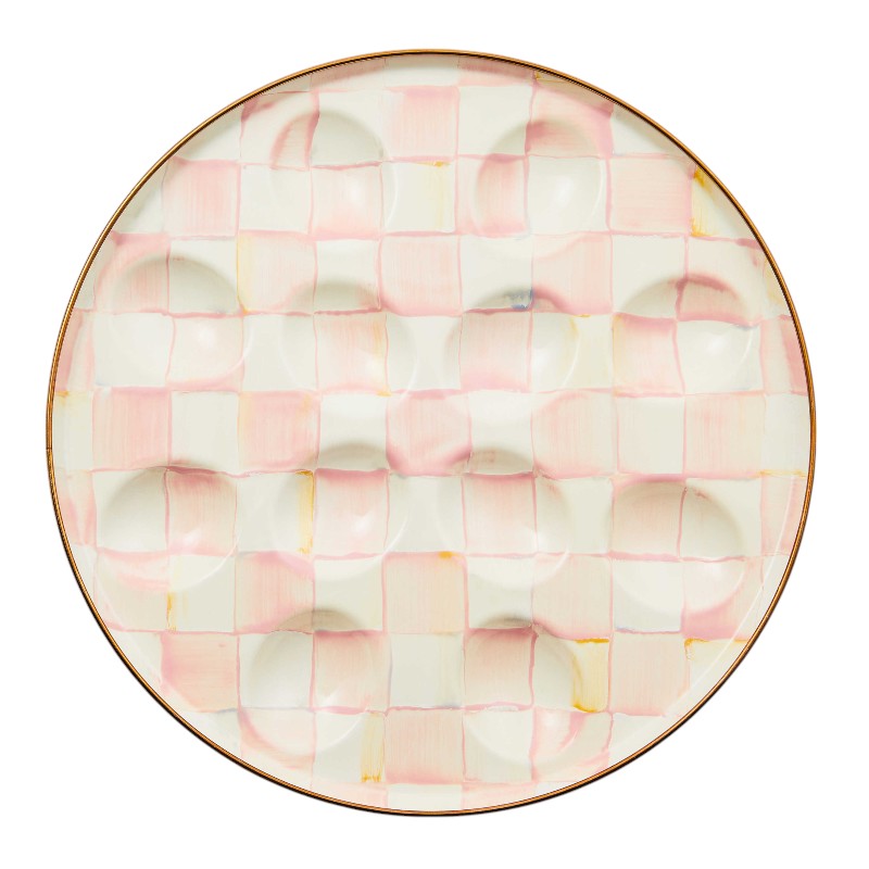 MacKenzie-Childs Rosy Check Egg Plate