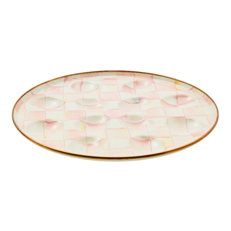 MacKenzie-Childs Rosy Check Egg Plate