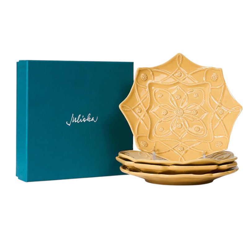 Juliska Jardins Du Monde Set of 4 Salad Plates, Daffodil