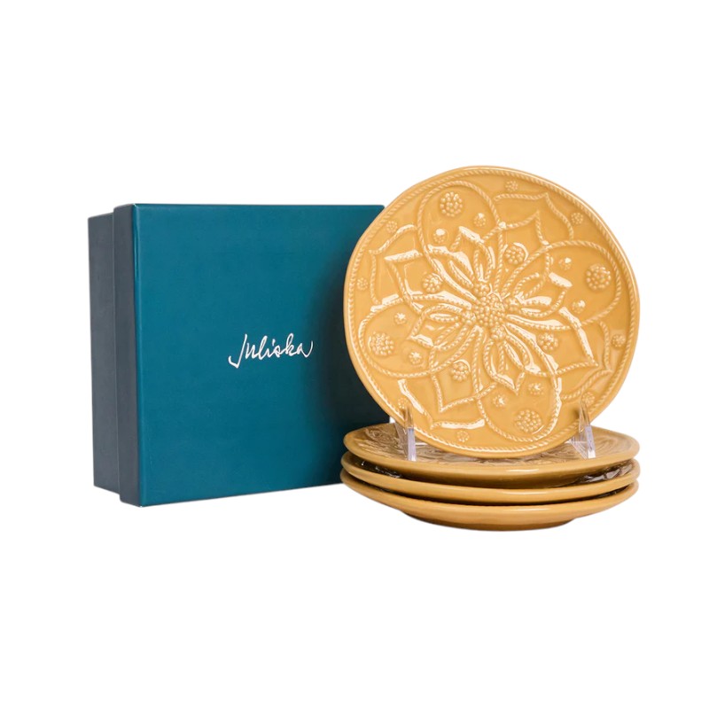 Juliska Jardins Du Monde Set of 4 Side Plates, Daffodil