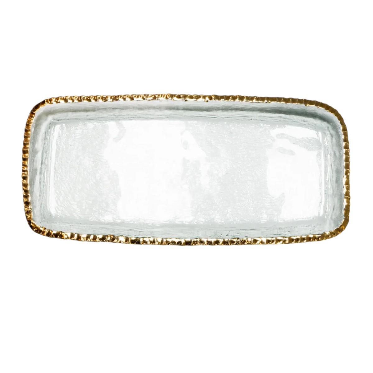Annieglass Edgey Banquets Rectangular Tray, 24k Gold
