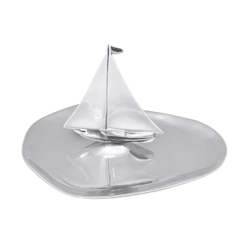 Mariposa White Sailboat Platter