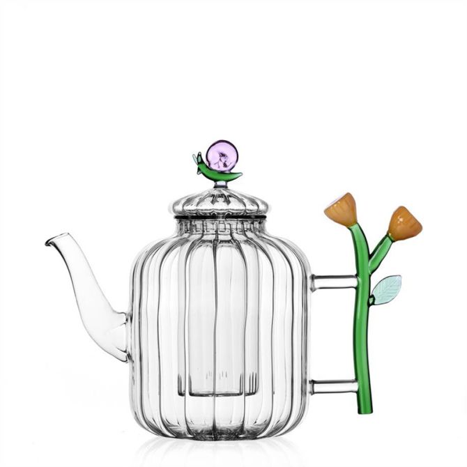 Ichendorf Botanica Opitcal Teapot, Snail and Amber Flower