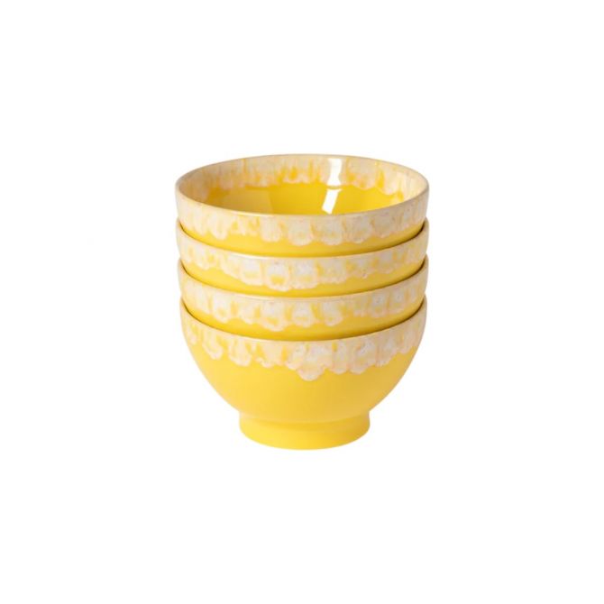 Costa Nova Set of 4 Latte Bowls, Yellow