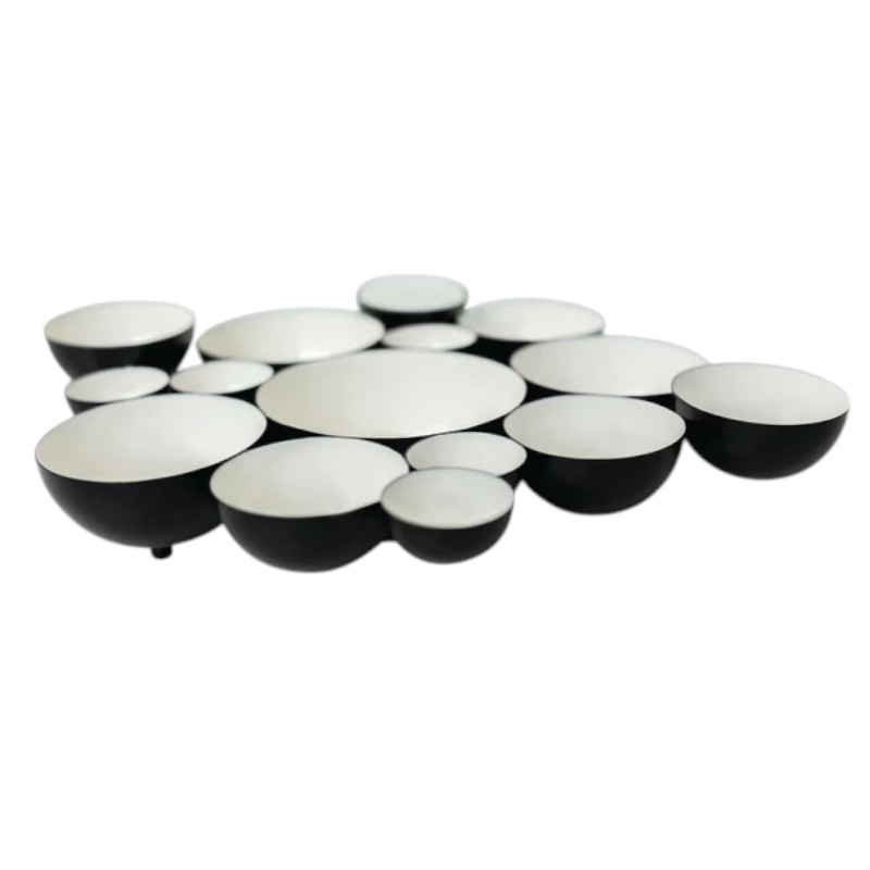 Nora Fleming Black and White Bubble Bowl
