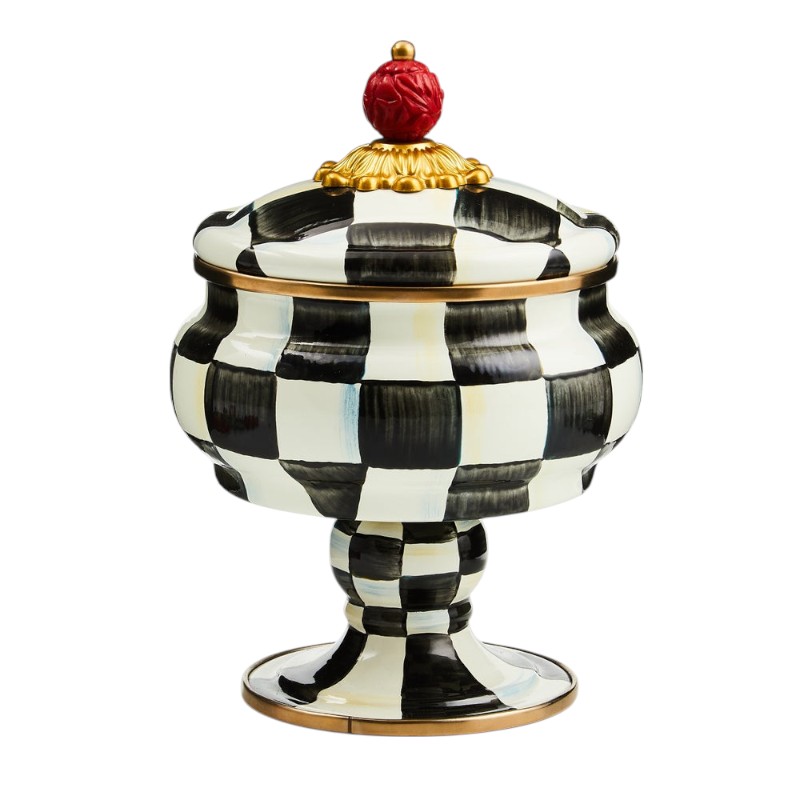 MacKenzie-Childs Check Curiosity Pot, Courtly Check