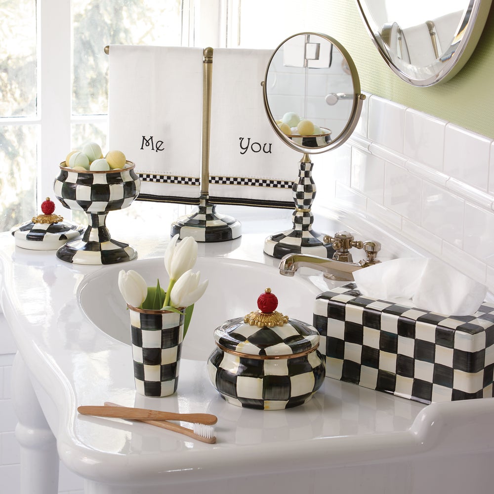 MacKenzie-Childs Check Curiosity Pot, Courtly Check