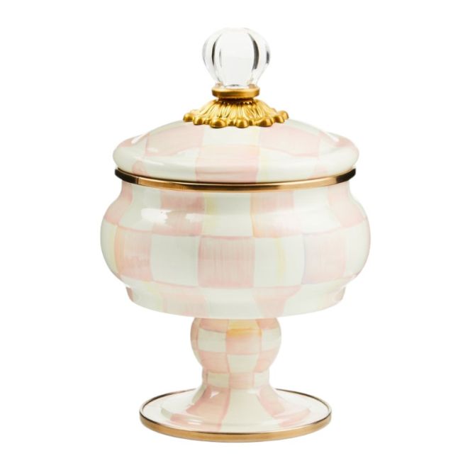 MacKenzie-Childs Check Curiosity Pot, Rosy Check