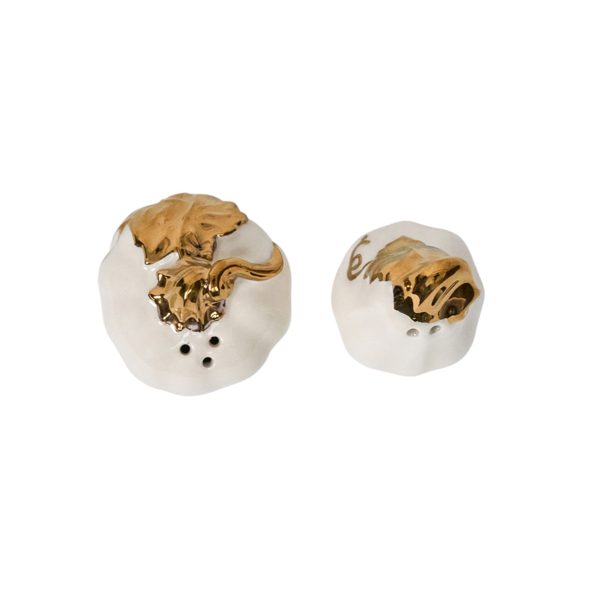 Juliska Forest Walk Gold Accent Pumpkin Salt and Pepper Set, 2 Piece
