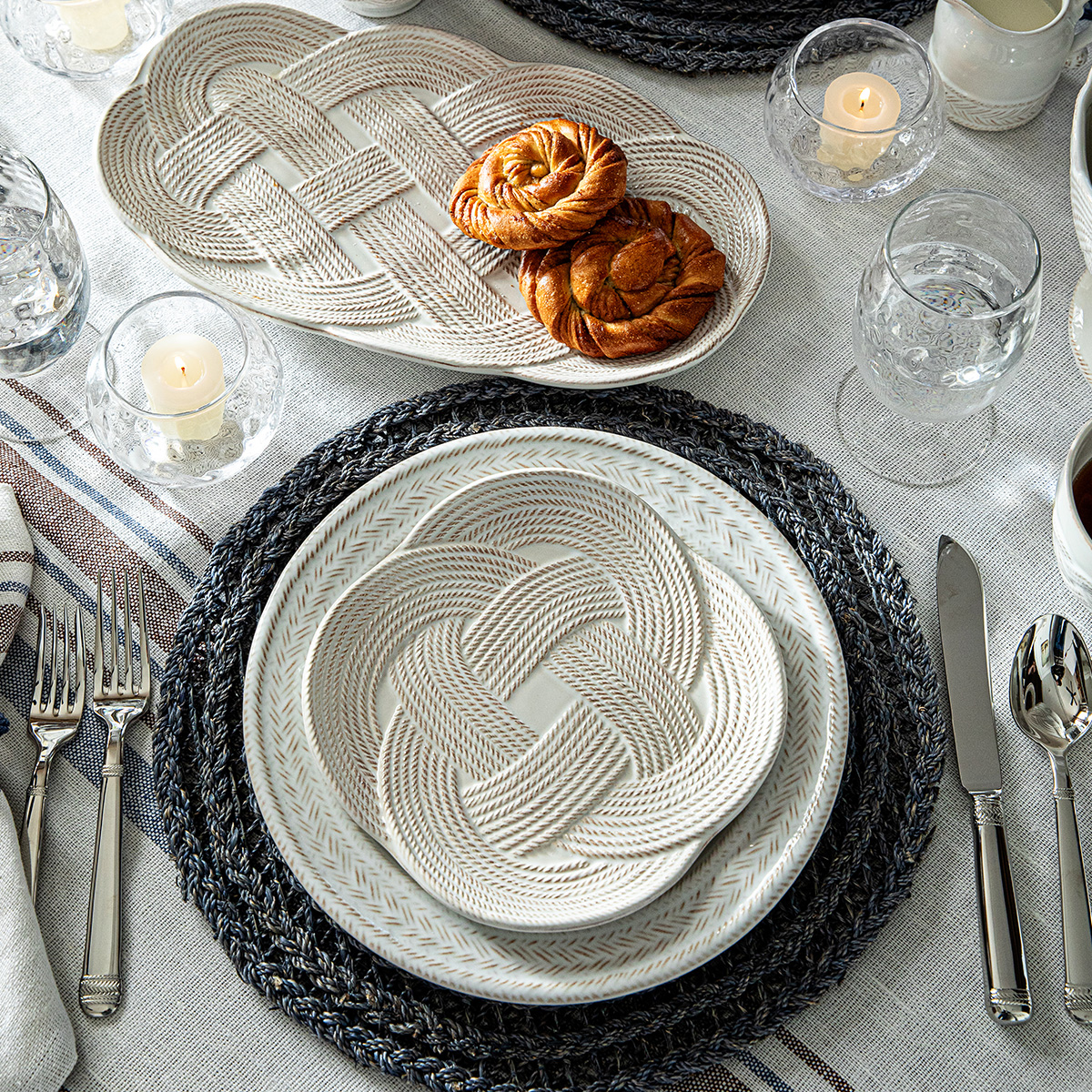 Juliska Le Panier Mystic Knot Whitewash Salad Plate