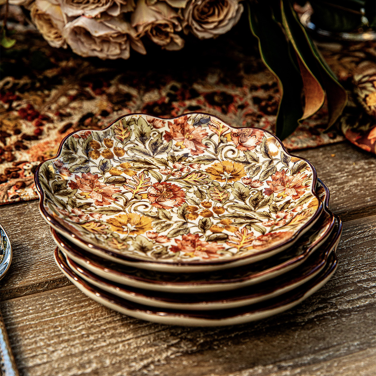 Juliska Willa Amber Cocktail Plates, Set of 4