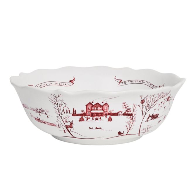 Juliska Country Estate Winter Frolic Ruby Serving Bowl, 11"