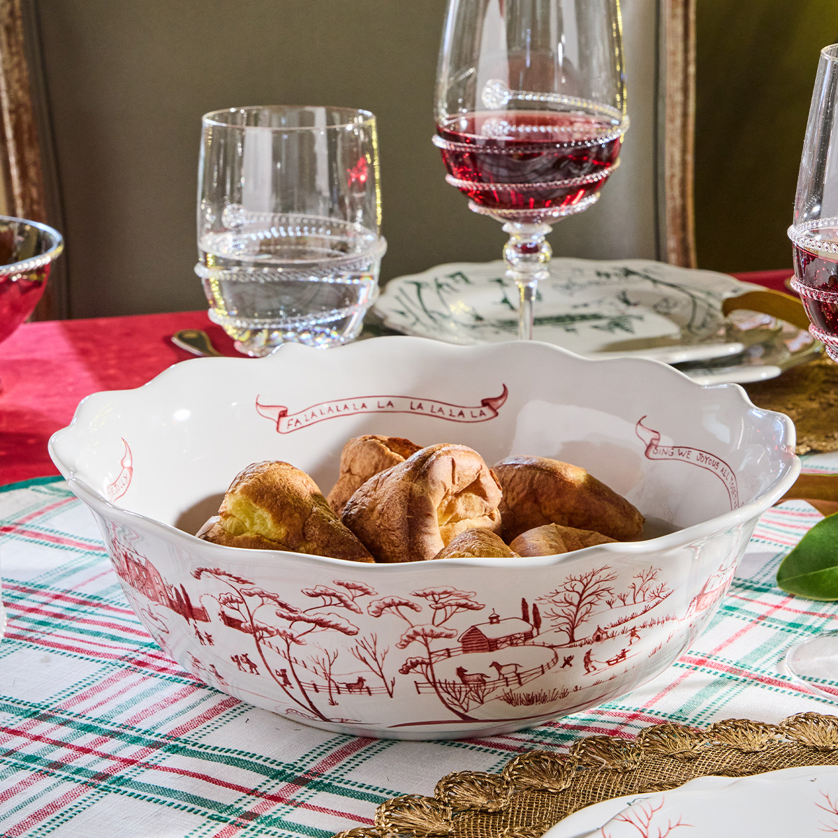Juliska Country Estate Winter Frolic Ruby Serving Bowl, 11