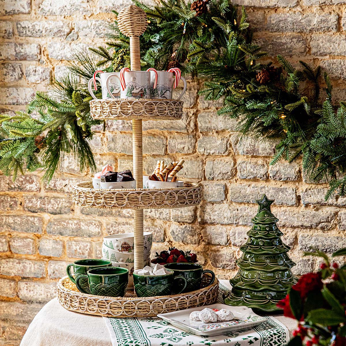 Juliska Berry & Thread Basil Christmas Tree Cookie Jar