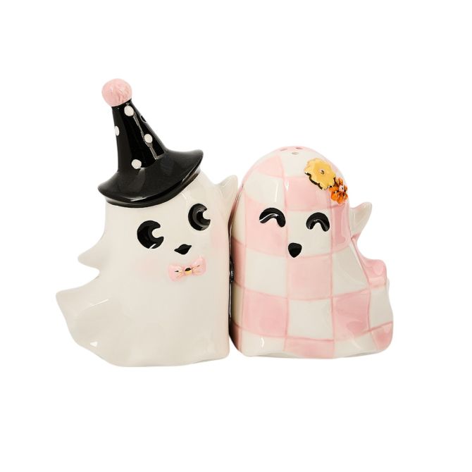 MacKenzie-Childs Hocus Pocus Ghost Salt and Pepper Shakers