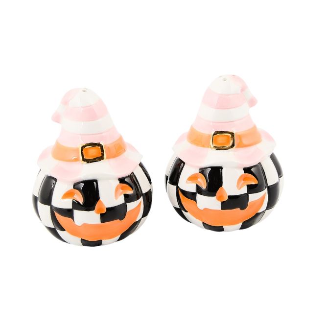 MacKenzie-Childs Trick or Treat Happy Jack Salt and Pepper Shakers