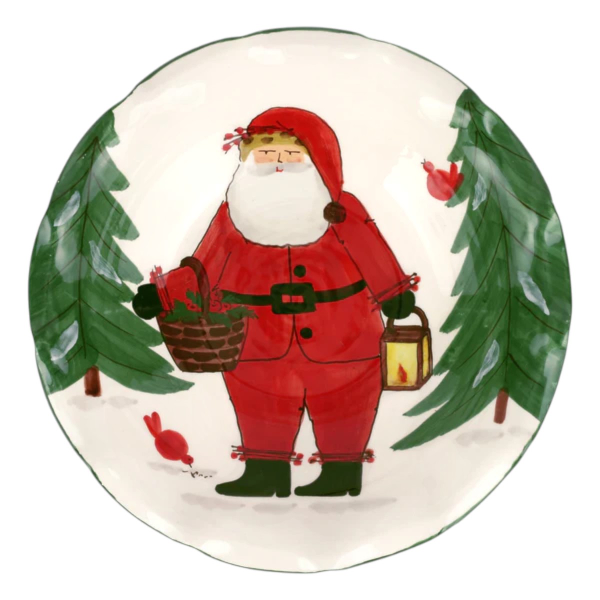 Vietri Old St. Nick Pedestal Fruit Bowl