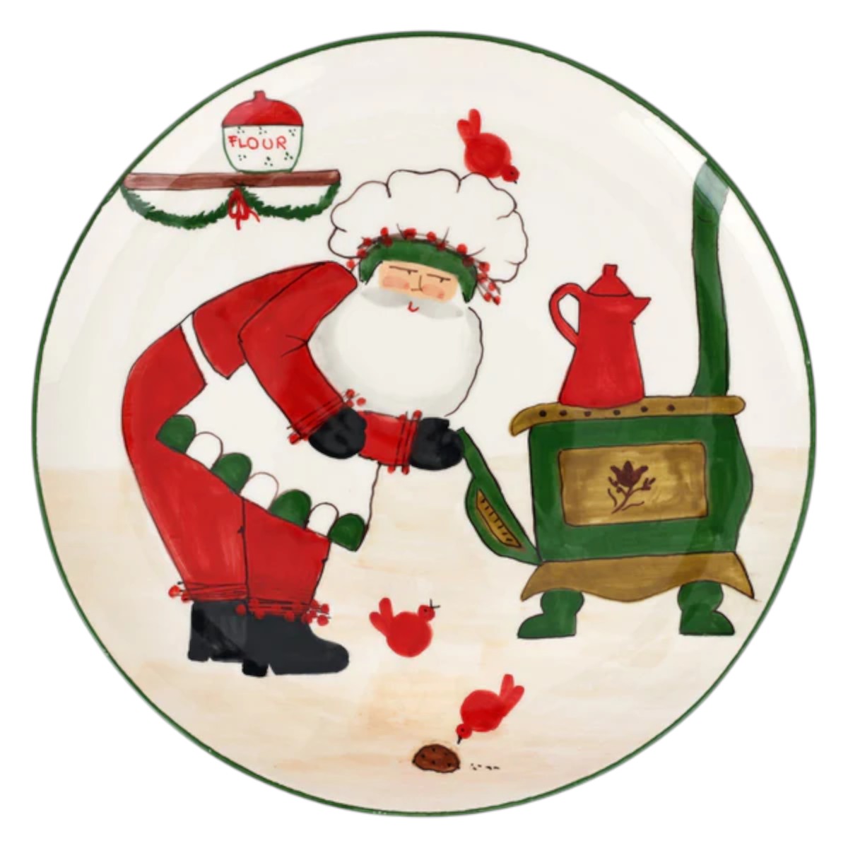 Vietri Old St. Nick Large Round Platter with Oven