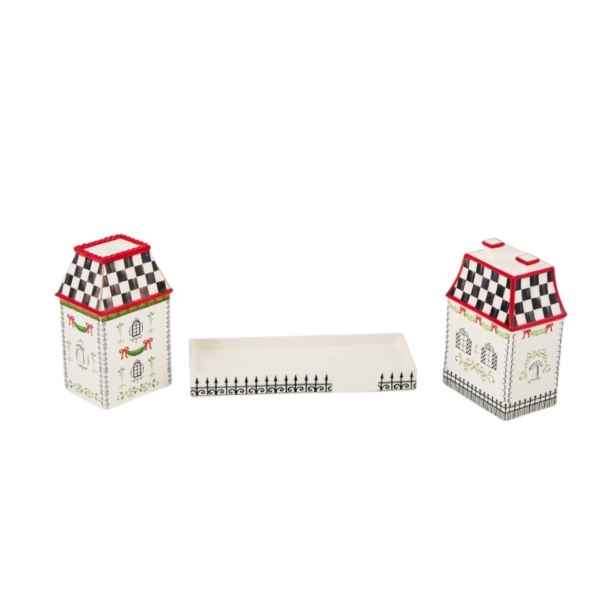 MacKenzie-Childs Holly Village Salt and Pepper Set