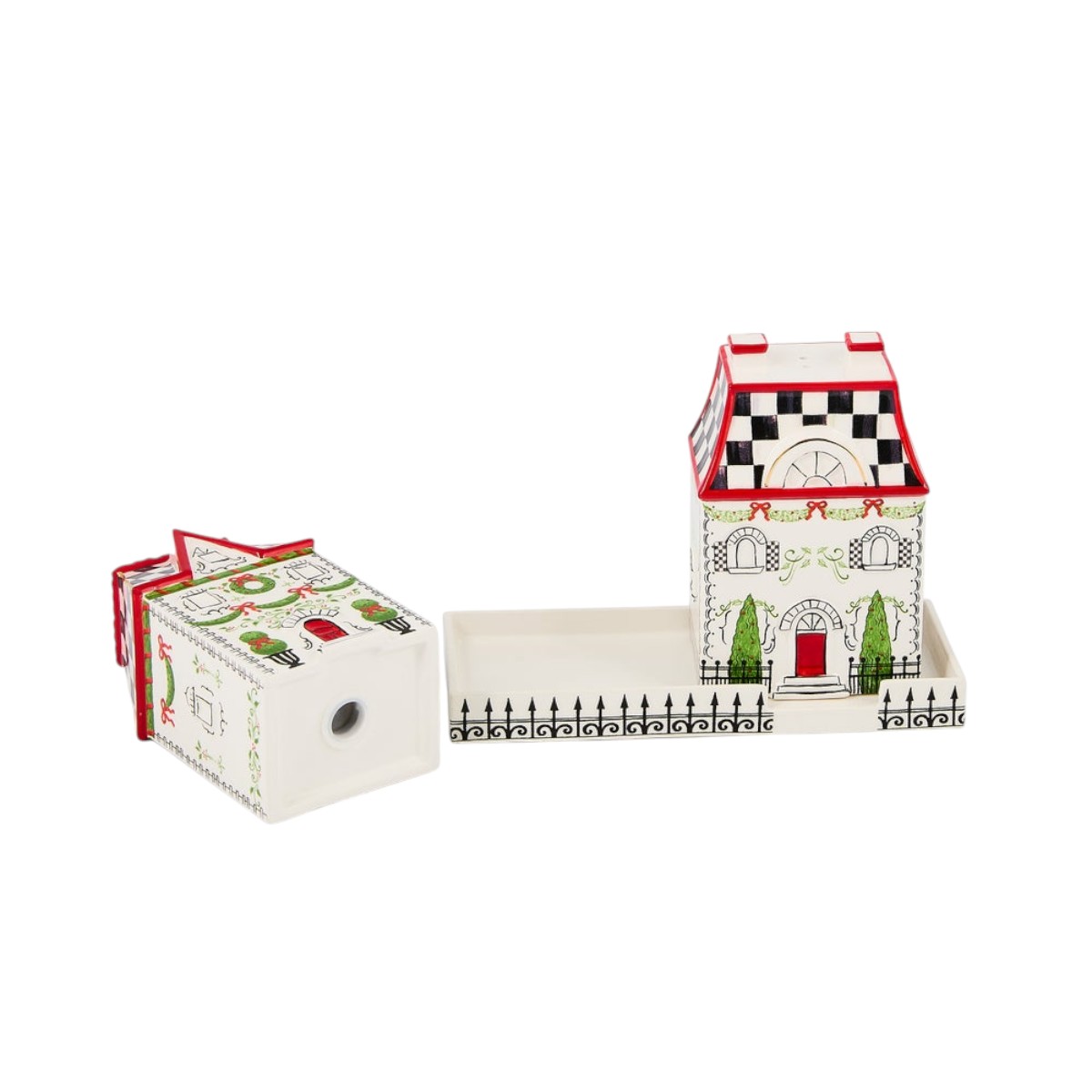 MacKenzie-Childs Holly Village Salt and Pepper Set