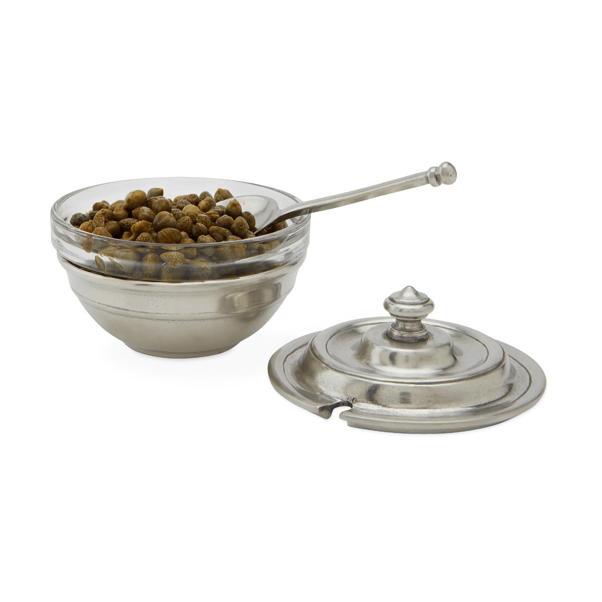 Match Pewter Condiment Uno Set with Lid and Spoon