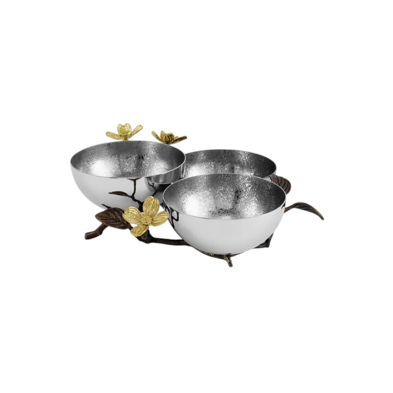 Michael Aram Dogwood Triple Bowl