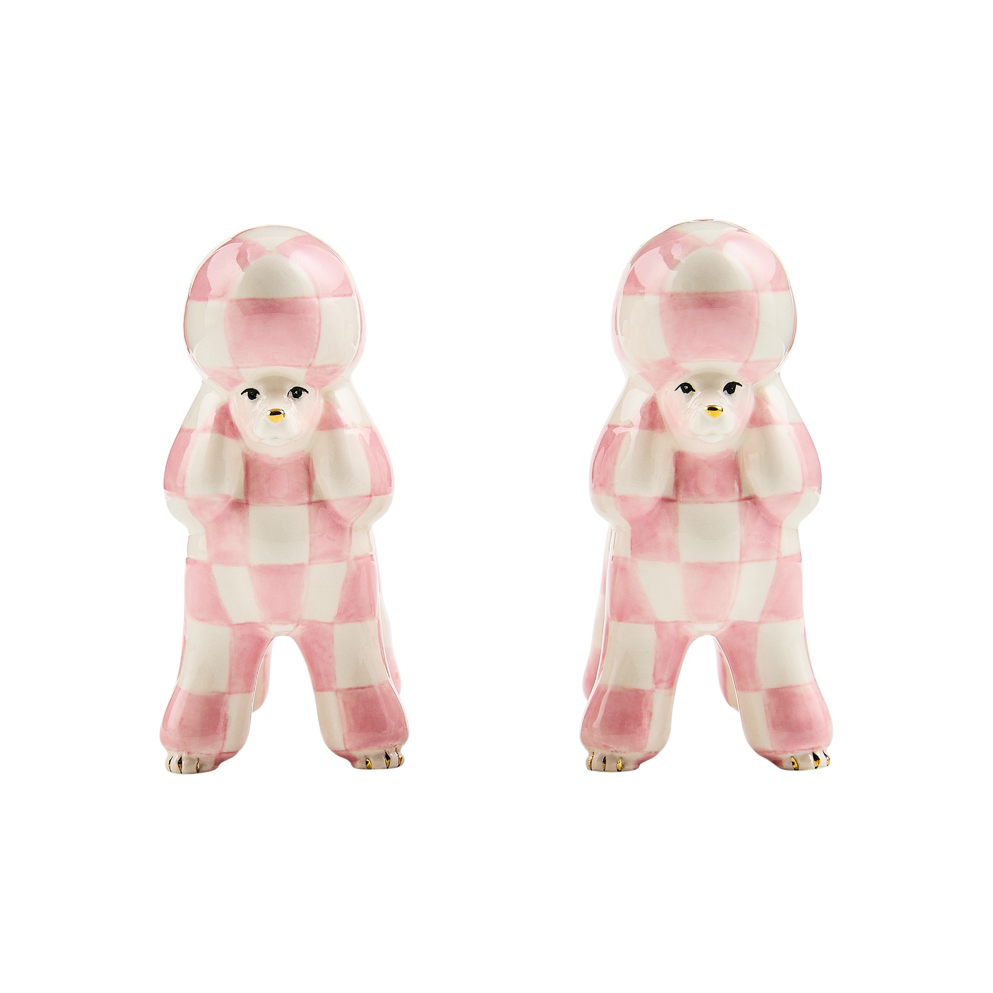 MacKenzie-Childs Poodle Salt and Pepper Shakers, Rosy