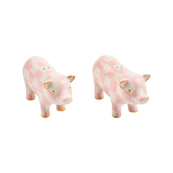 MacKenzie-Childs Rosy Pig Salt and Pepper Shakers