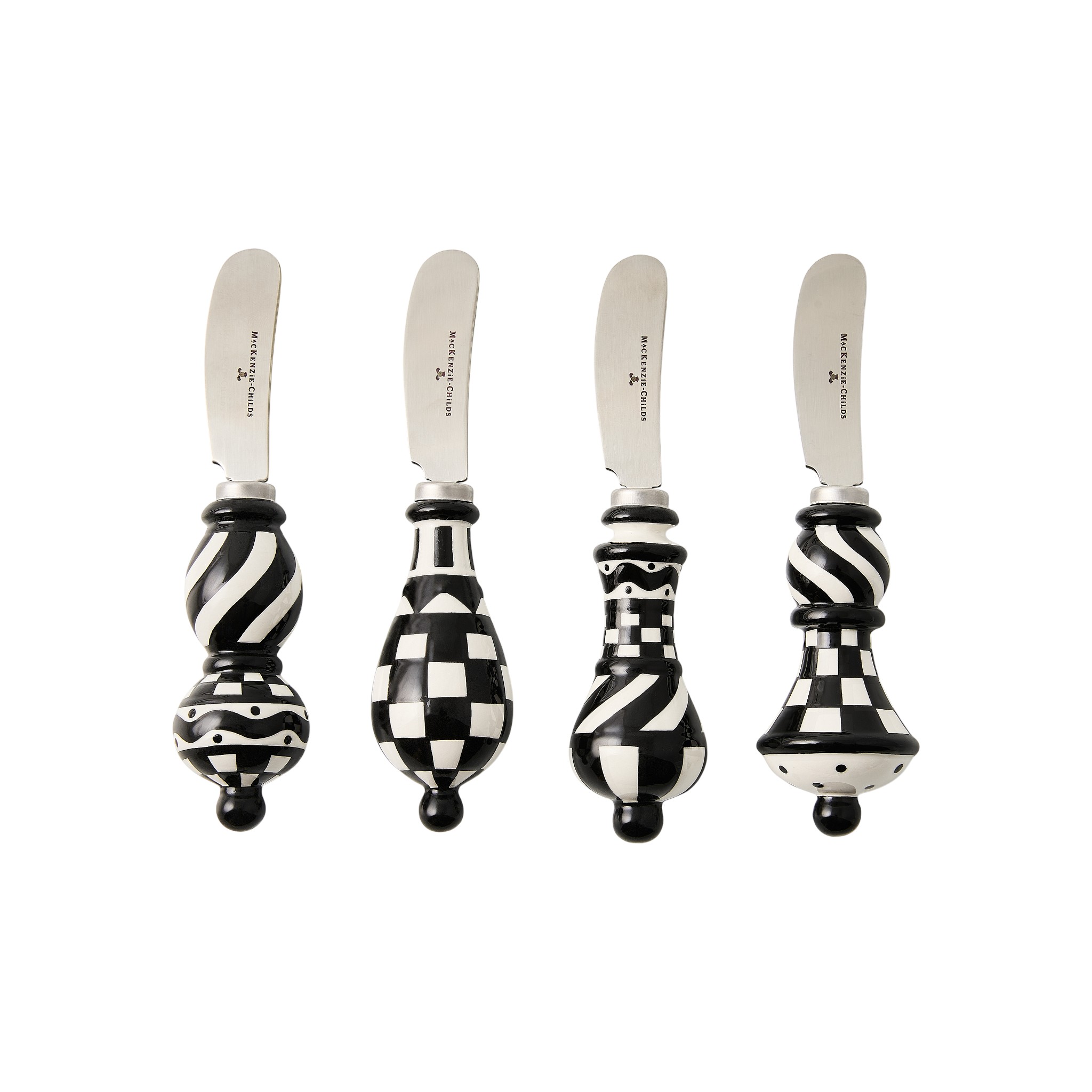 MacKenzie-Childs Courtly Check Party Spreaders, Set of 4