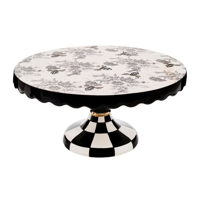 MacKenzie-Childs Bee Toile Pedestal Server, Large