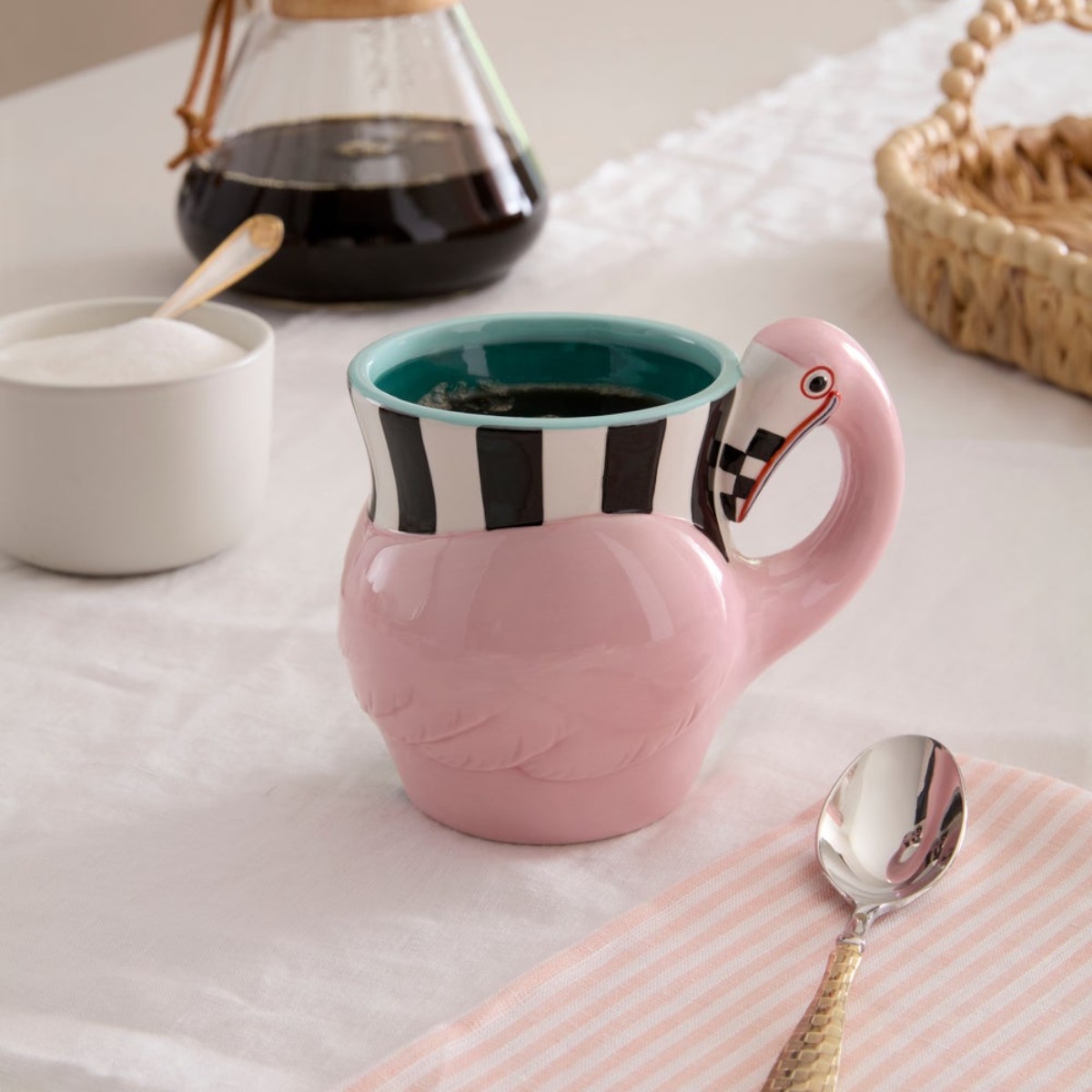 MacKenzie-Childs Patience Brewster Flamingo Ceramic Mug