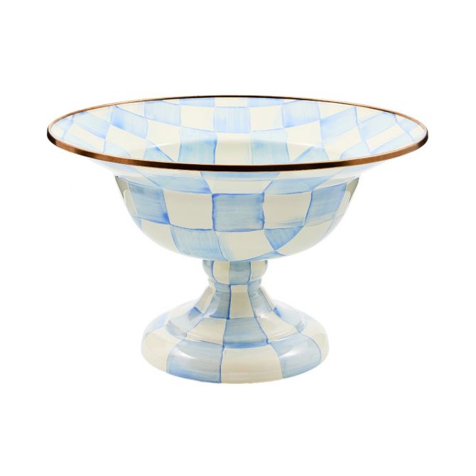 MacKenzie-Childs Large Compote, Sky Check
