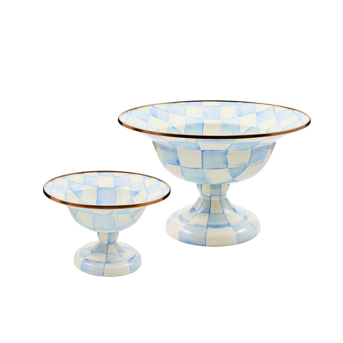 MacKenzie-Childs Large Compote, Sky Check