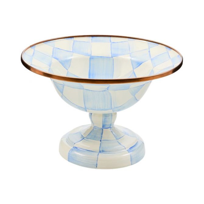 MacKenzie-Childs Small Compote, Sky Check