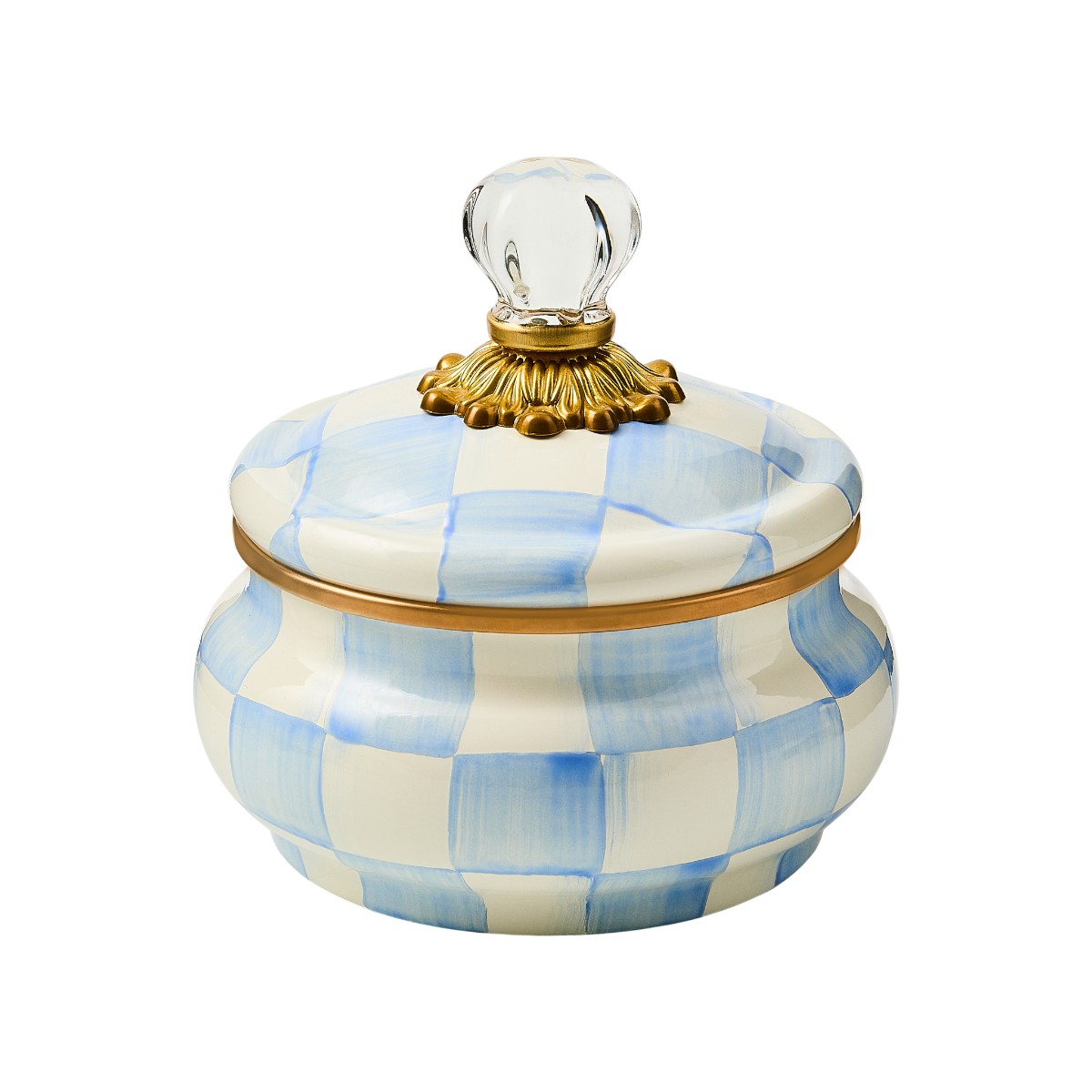 MacKenzie-Childs Squashed Pot, Sky Check