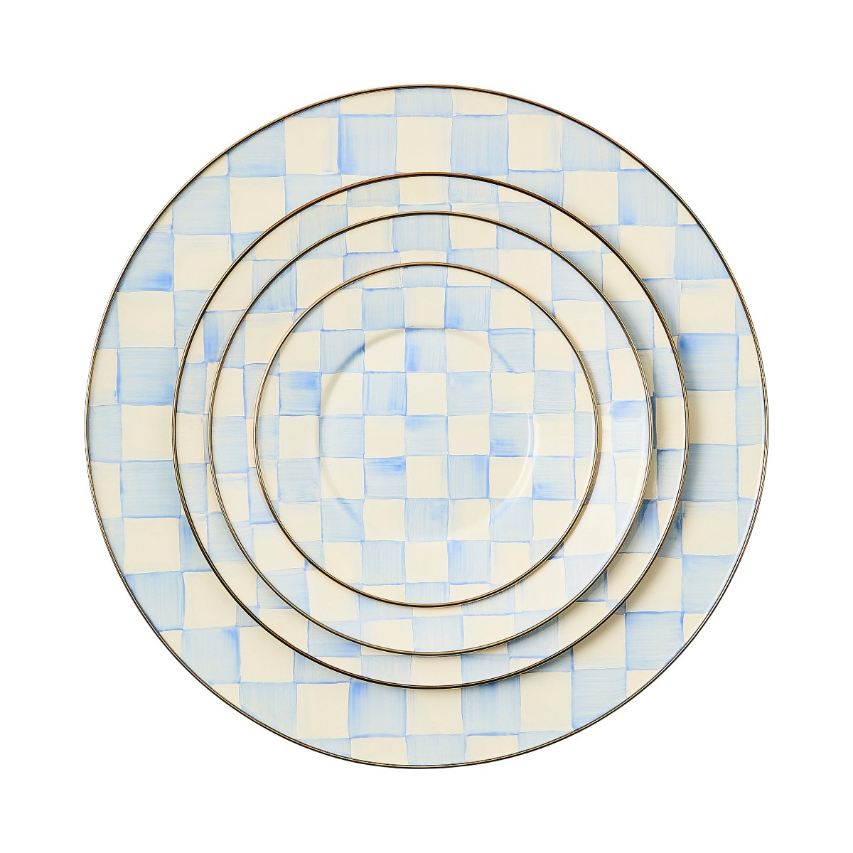 MacKenzie-Childs Dinner Plate, Sky Check