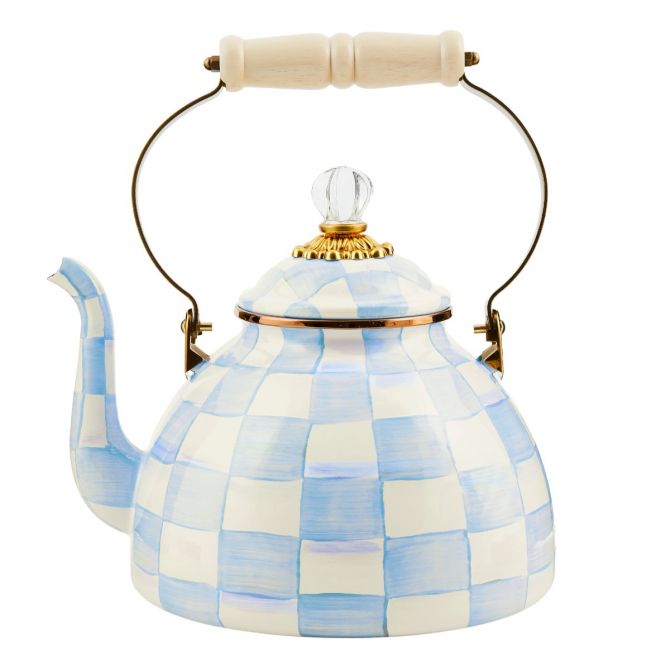 MacKenzie-Childs 3 QT Tea Kettle, Sky Check