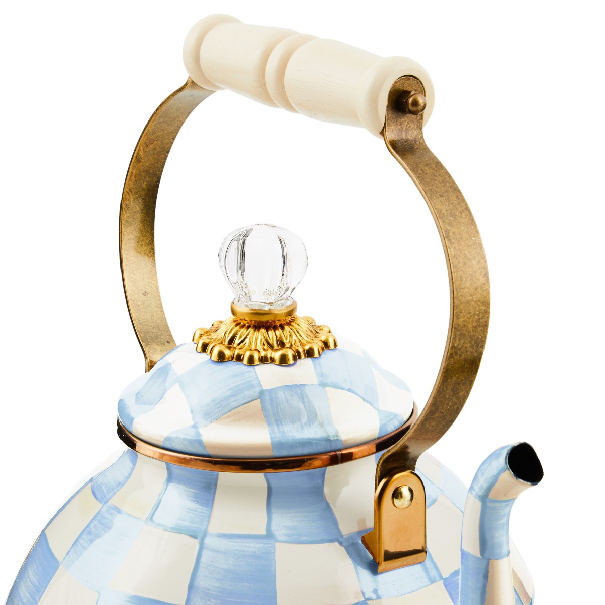 MacKenzie-Childs 3 QT Tea Kettle, Sky Check
