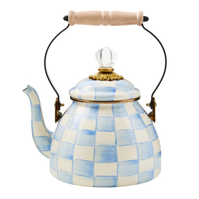 MacKenzie-Childs 2 QT Tea Kettle, Sky Check