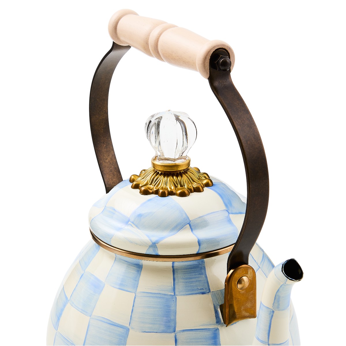 MacKenzie-Childs 2 QT Tea Kettle, Sky Check