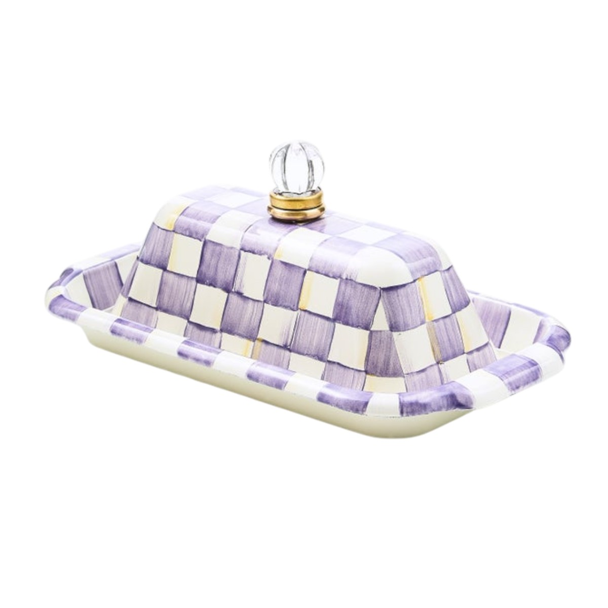 MacKenzie-Childs Butter Box, Violet Check