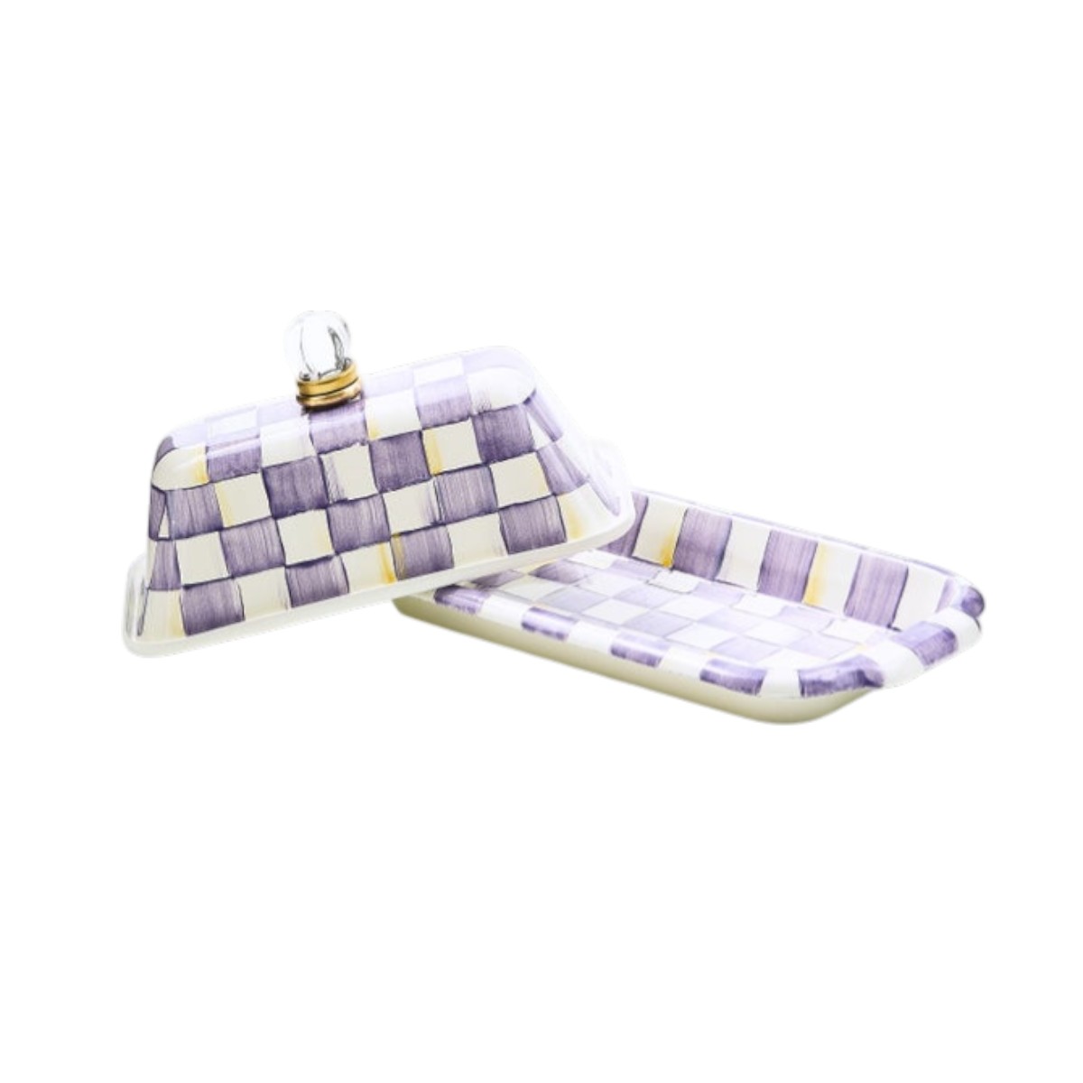 MacKenzie-Childs Butter Box, Violet Check