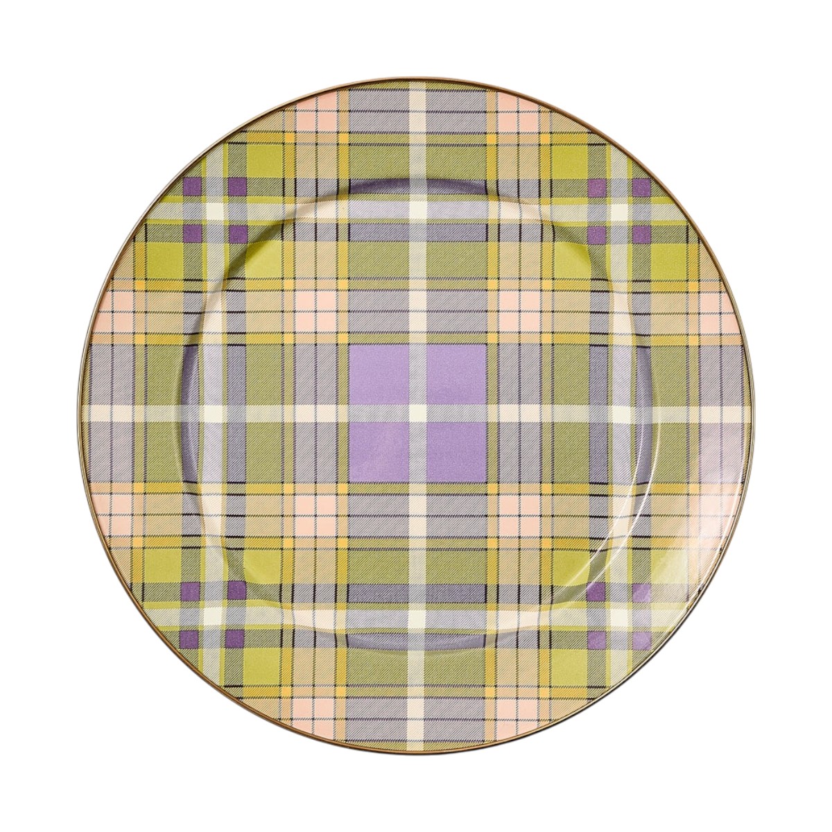 MacKenzie-Childs Charger Plate, Tartan Violet