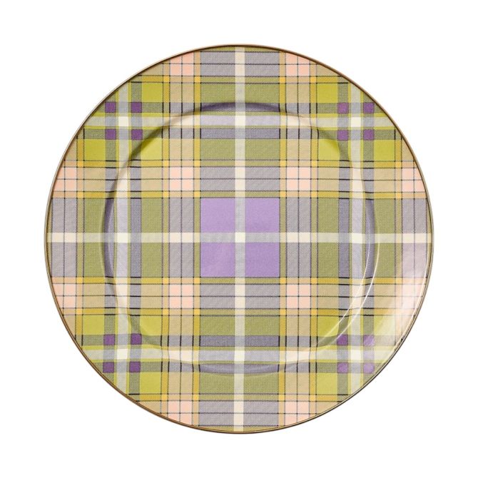 MacKenzie-Childs Charger Plate, Tartan Violet