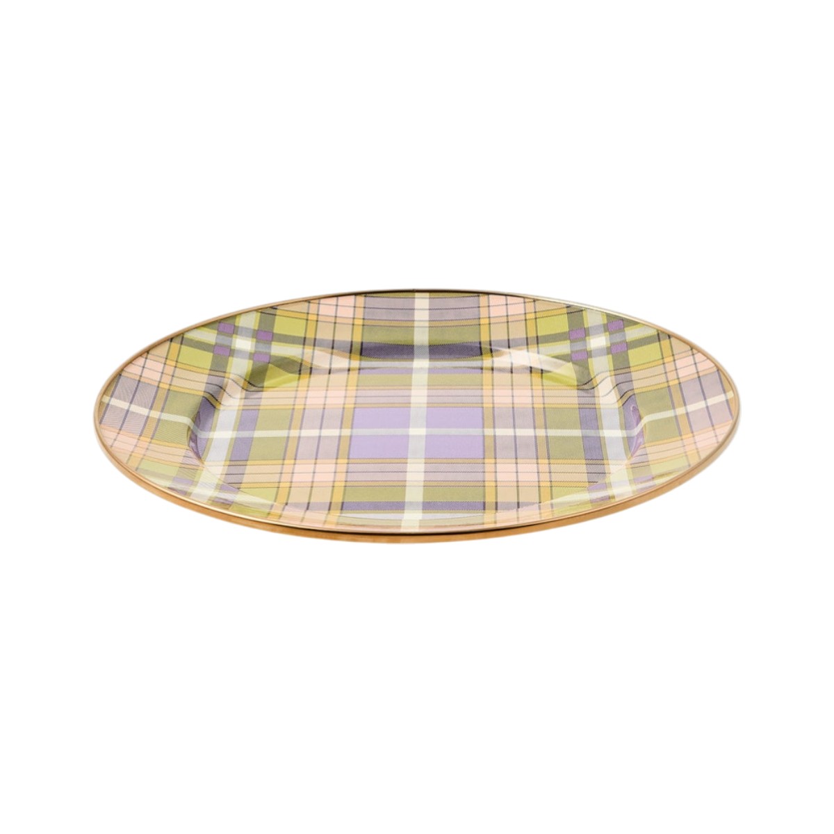 MacKenzie-Childs Charger Plate, Tartan Violet