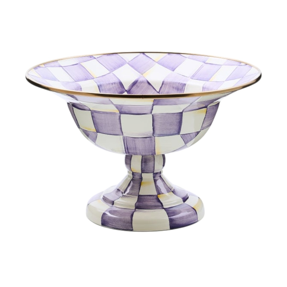 MacKenzie-Childs Large Compote, Violet Check