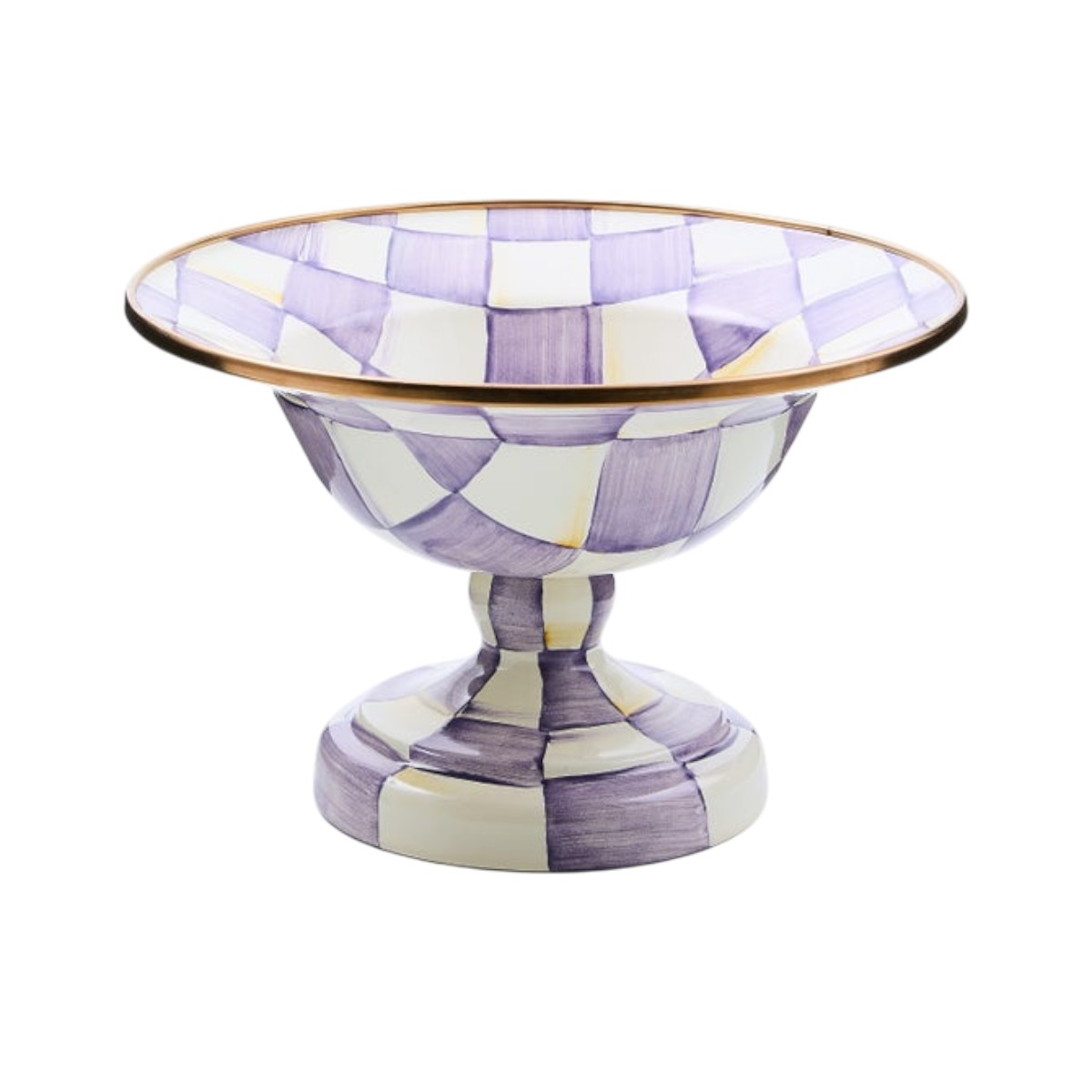 MacKenzie-Childs Small Compote, Violet Check