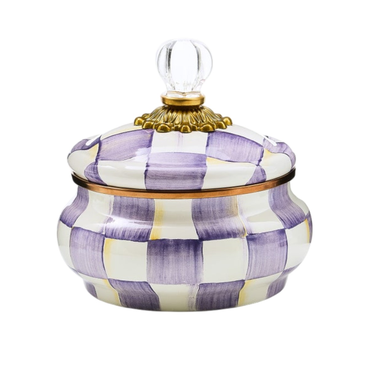 MacKenzie-Childs Squashed Pot, Violet Check